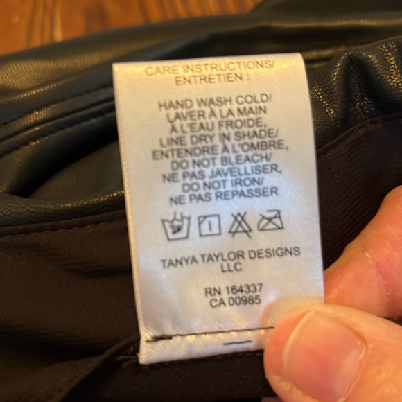 TANYA TAYLOR BLACK FAUX LEATHER ADLER PANTS. NWT. SIZE 18. - Picture 5 of 6